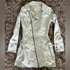 Vintage Y2K Diesel Women's Asymmetrical Zip Trench Coat Rare